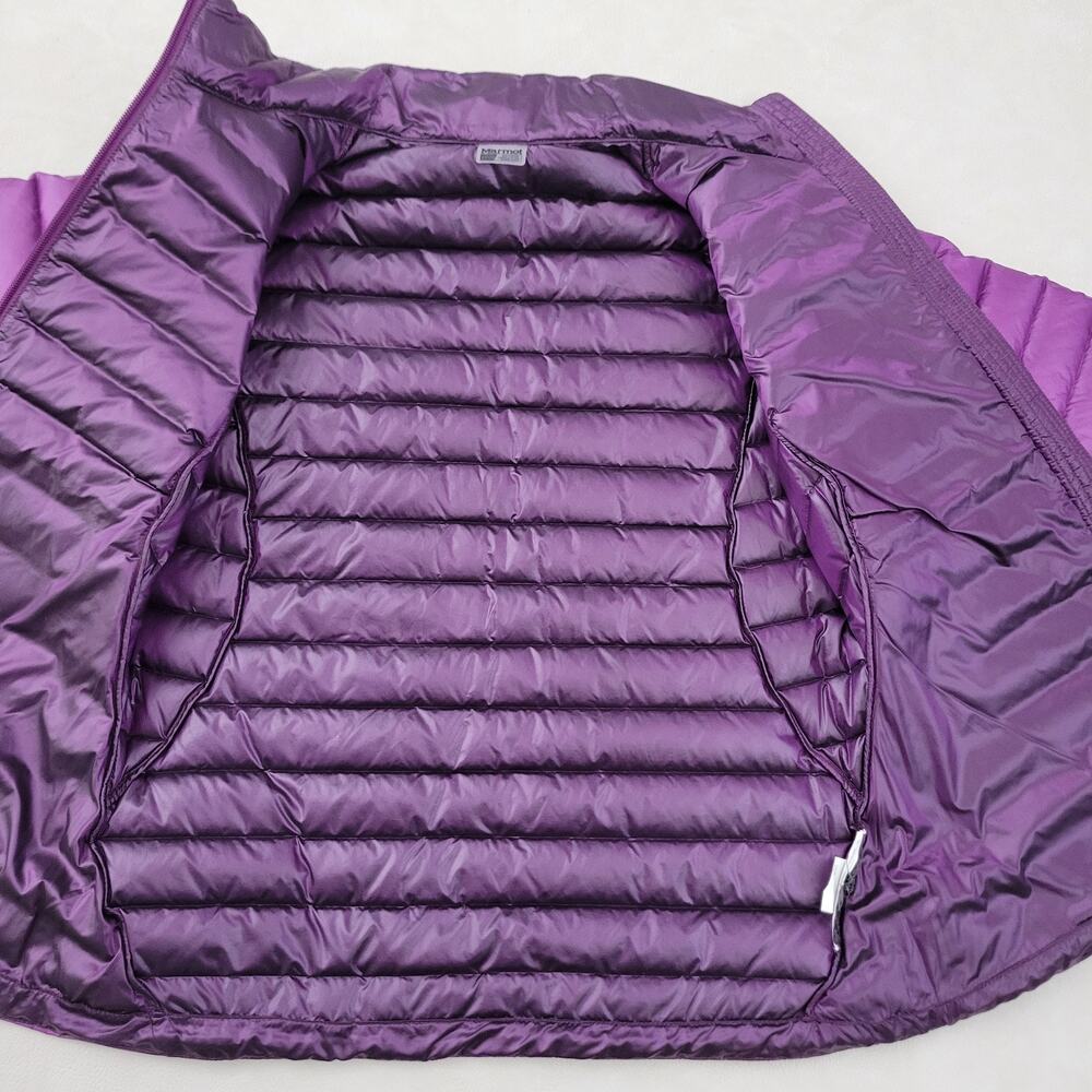 Marmot Womens Quasar Lightweight Down Puffer Jacket Small Purple Grape Excellent - Picture 7 of 12